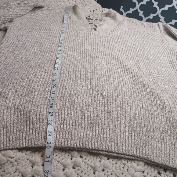 Eddie Bauer Sweater Mens XLT Beige Knit USA Classic 5 Button Henley Fisherman - Picture 8 of 16
